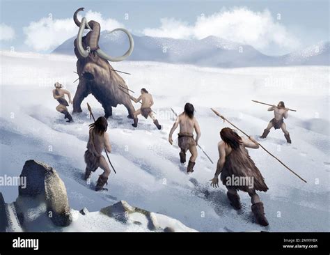 Hunting mammoth ice age hi-res stock photography and images - Alamy