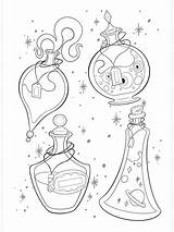 Potion Bottle Clip Art Black And White Sketch Coloring Page sketch template