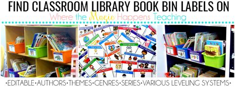 Classroom Library Book Bin Labels - Where the Magic Happens