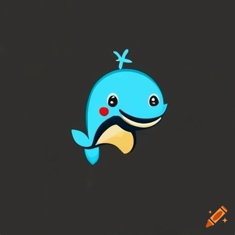 Whale mascot logo design