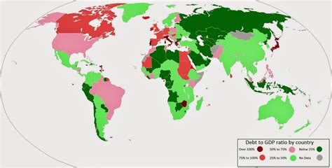 Debt to GDP ratio by country - Vivid Maps