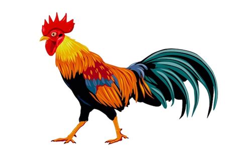 Premium Vector | Rooster isolated on white background vector illustration