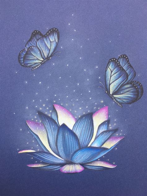 Magical Butterflies and Lotus Flower Drawing