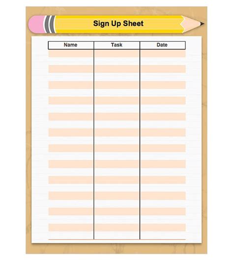 Back-to-School Sign-Up Sheet | YourTemplateFinder | Sign up sheets ...