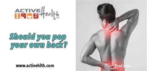 Stop Popping Your Own Back! Don't self-adjust a sore back - Chiropractor - Park Ridge, IL ...