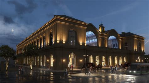 Gare-Montparnasse-Railway-Station-in-1852-Night - Ronen Bekerman - 3D Architectural ...