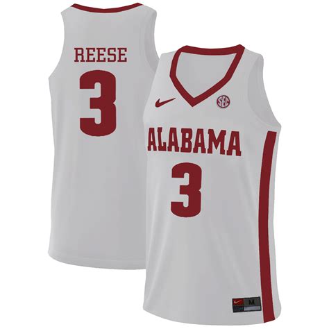 New Alabama Crimson Tide 3 Alex Reese White College Basketball Jersey cheap sale