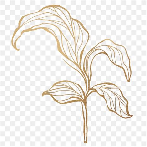 Golden leaf png | Free stock illustration | High Resolution graphic