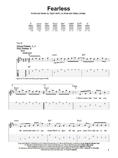 Fearless by Taylor Swift - Easy Guitar Tab - Guitar Instructor