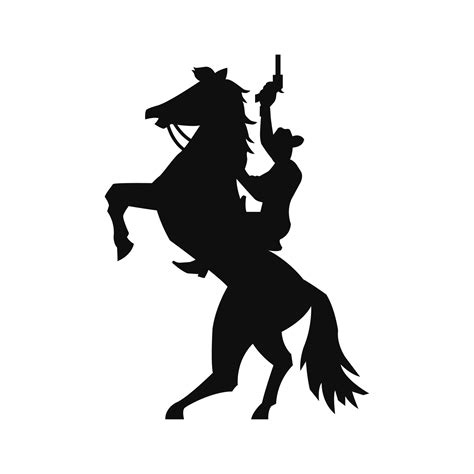 silhouette design of cow boy is riding horse and shooting gun 7457853 Vector Art at Vecteezy