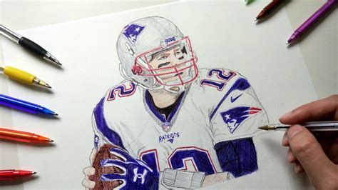 Tom Brady Drawing with ballpoint pen - Patriots - YouTube