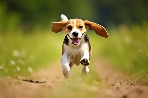 Premium AI Image | Cute Beagle Playing Outdoor And Copy Space