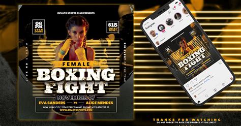 Female Boxing Fight Flyer, Graphic Templates - Envato Elements