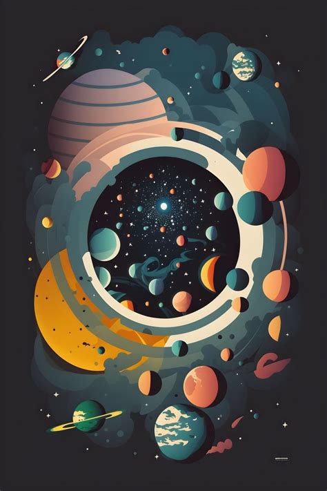 space illustration art | Grafici, Pianeti, Stelle