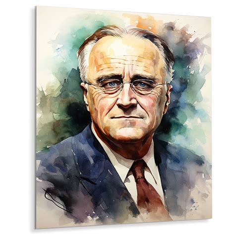 Designart "Franklin Roosevelt President Portrait" President/Political ...