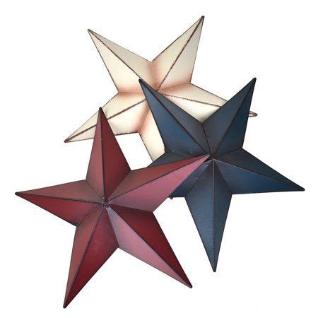 Rustic Metal Star Wall Decor, Assorted Colors, 14-Inch, 3-Piece ...