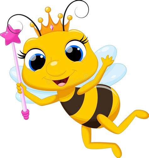 Happy Queen Bee Cartoon Character Stock Vector - Illustration of queen, happy: 23608861