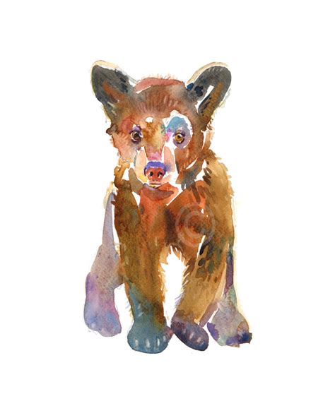 Bear Cub 2 Watercolor Painting Animal Painting Art Print - Etsy