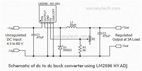 LM2596 HV dc to dc buck converter module, datasheet, schematic - SM Tech