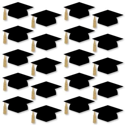 Big Dot Of Happiness Gold Graduation Hat Decorations - Diy Large Party Essentials - 20 Count ...