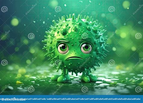 Fantasy Illustration of Green Virus Character. Ai Generative Stock Illustration - Illustration ...