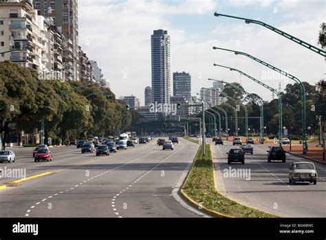 Libertador Avenue in Palermo district, Buenos Aires, Argentina Stock ...