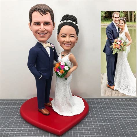 Custom Wedding Bobbleheads for Couple, Custom Wedding Cake Toppers ...