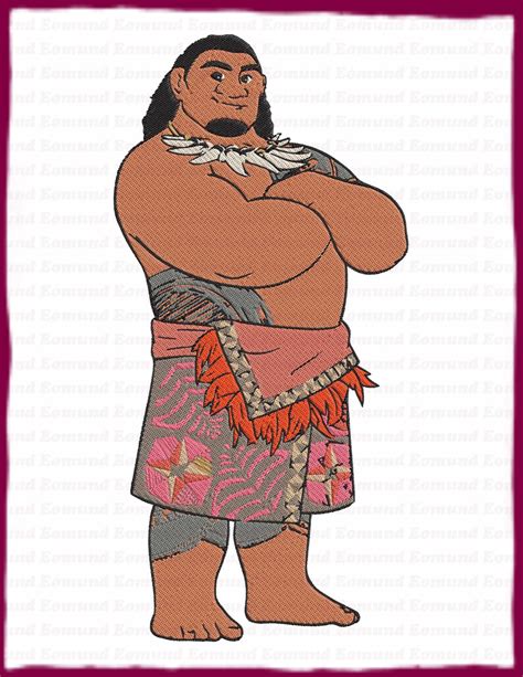 Chief Tui Moana Filled Embroidery Design Instant Download - Etsy