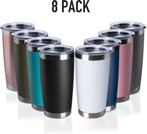 TDYDDYU 8 pack 20 OZ Double Wall Stainless Steel Vacuum Insulated ...