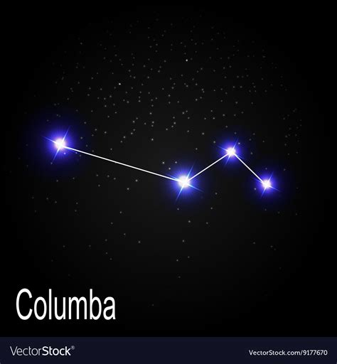 Columba constellation with beautiful bright stars Vector Image