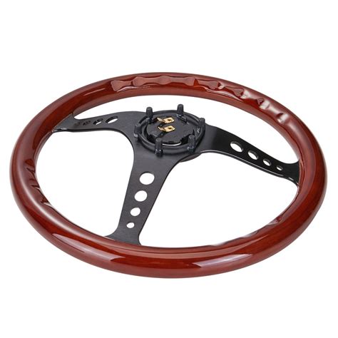 Steering Wheel with Flat Wood Finish, Wooden Vintage Steering Wheel ...