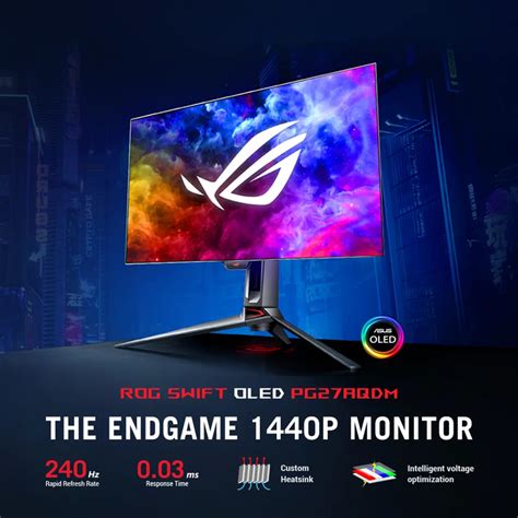 PRE-ORDER | ASUS ROG Swift OLED PG27AQDM Flat Gaming Monitor 27′ / OLED Panel / 240Hz / HDR / 0 ...