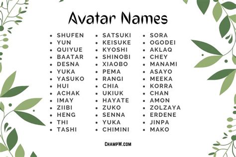 250+ Avatar Names Cool Ideas For Bending Air In Your Favor