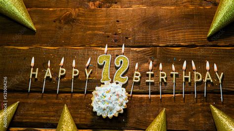 golden letters of the candle with the number happy birthday, the ...