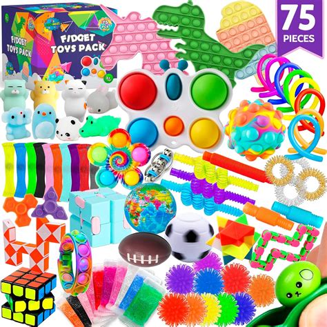 Amazon.com: 75 pcs Fidget Toys Kids Pack - Pinata Stuffers, Party Favors, Classroom Stress ...