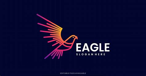 Eagle Line Art Gradient Logo by artnivora_std on Envato Elements