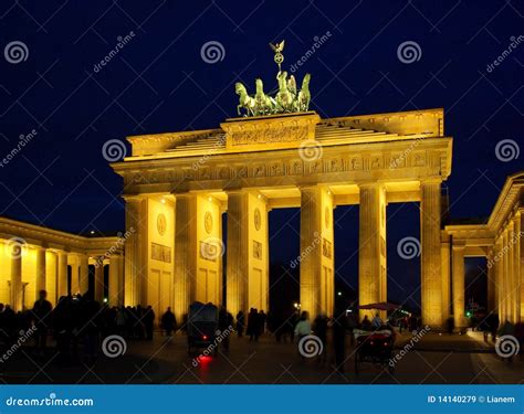 Berlin Brandenburg Gate Night Stock Image - Image of brandenburger ...