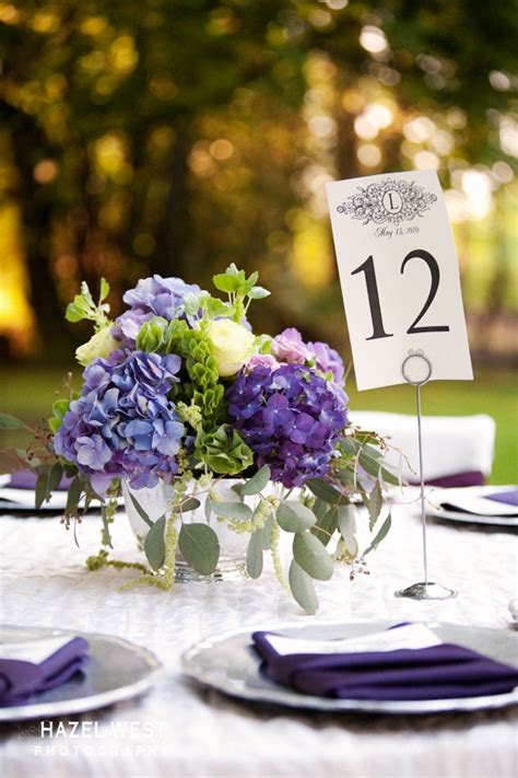 purple hydrangea centerpiece | KIRA'S WEDDING | Pinterest