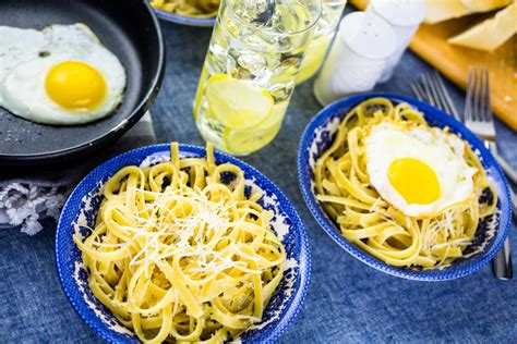 Spaghetti with Fried Eggs - Fresh-Pressed Olive Oil