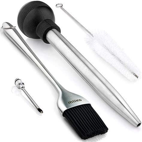 AmazonSmile: Steel Turkey Baster & Barbecue Basting Brush, with Flavor ...