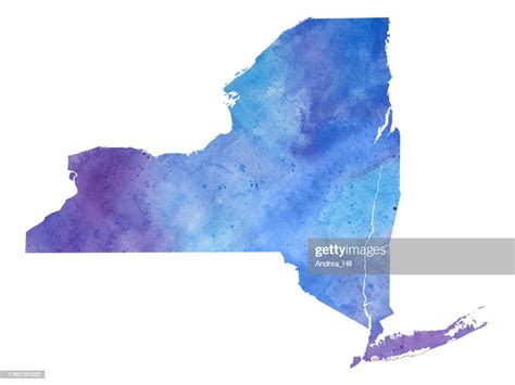 New York Watercolor Raster Map Illustration High-Res Vector Graphic - Getty Images