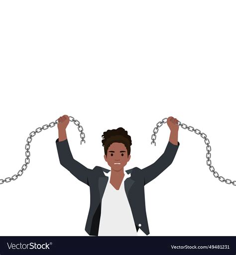 Break the chains to accomplish freedom breaking Vector Image