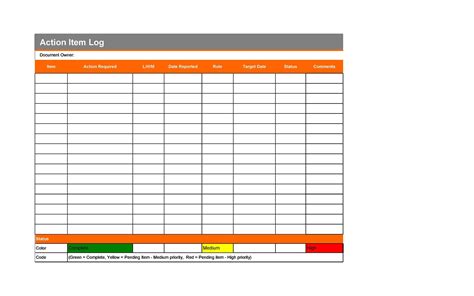 Corrective Action Log Excel Template | HQ Template Documents