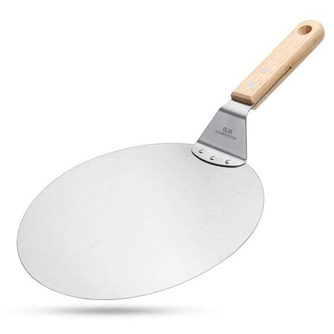 GA Homefavor 10 Inch Stainless Steel Pizza Peel Metal Round Pizza Paddle Large Pizza Spatula ...