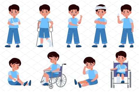 Childhood injuries types | Vector Graphics ~ Creative Market