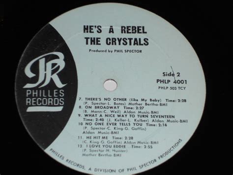 THE CRYSTALS He's A Rebel Philles Records PHLP-4001 Uptown Phil Spector album - Records