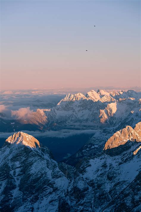 Aerial Photography of Snow-Covered Mountains during Nighttime · Free ...