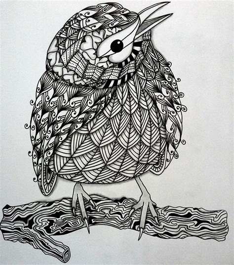 bird zentangle | Tangle art, Zentangle art, Bird art