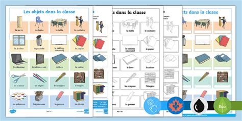 French School Vocabulary Worksheets | Twinkl CA - Twinkl