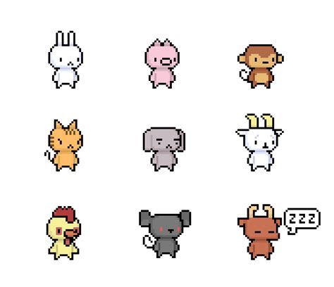 Animal Sprites (Nov 2014) by emimonserrate on DeviantArt